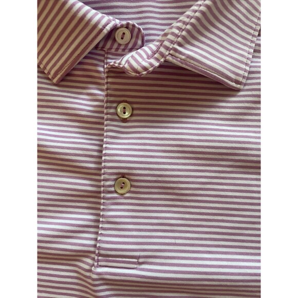Peter Millar Shirt Mens Extra Large Purple Striped Summer Comfort Golf Polo XL - Picture 2 of 8